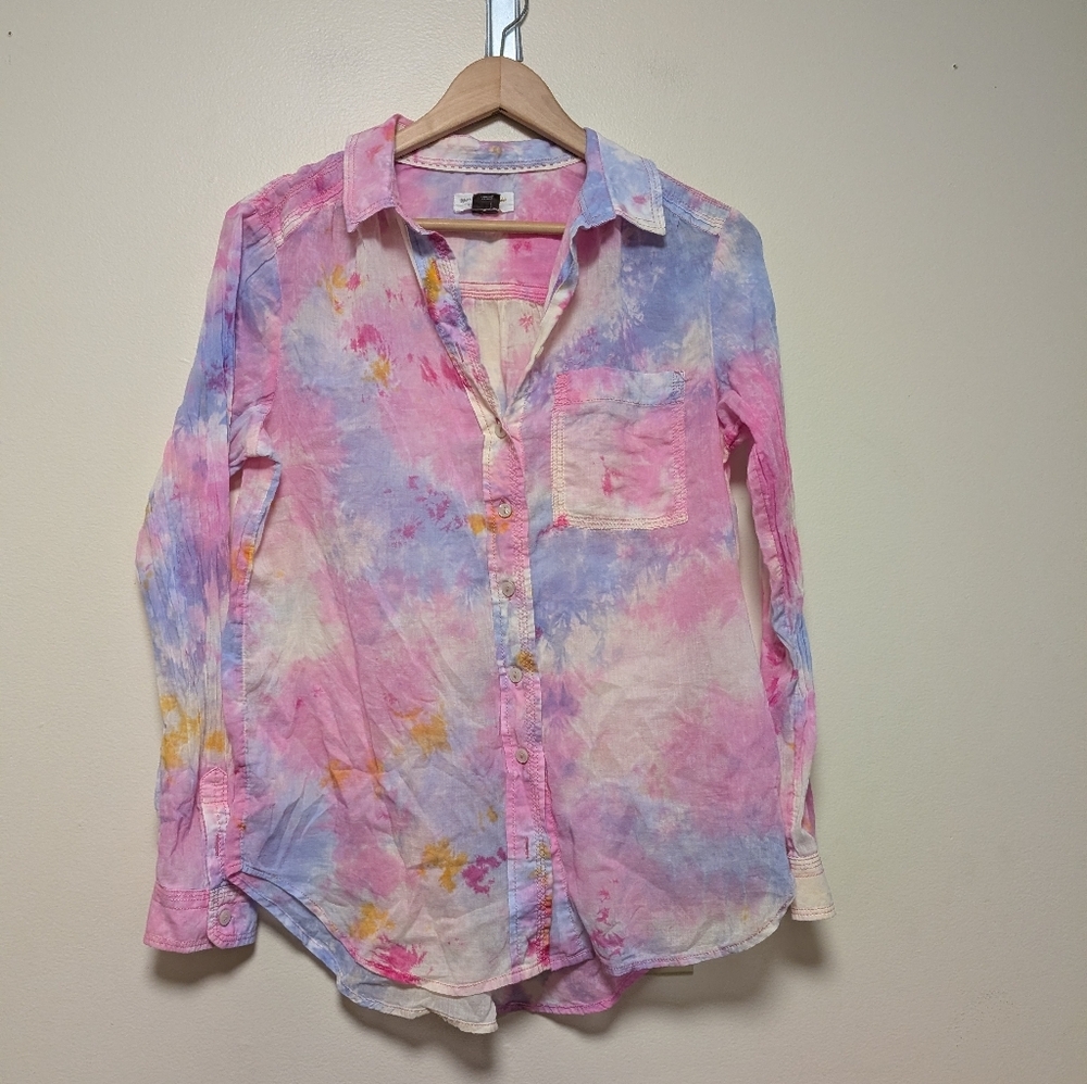 Pilcro by Anthropologie Tie-Dye Button Front Cotton Shirt – Size Small
